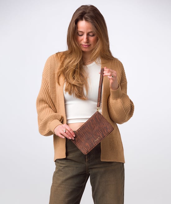 'Layla' Animal Print Nappa Leather Clutch Phone Bag - Image 6