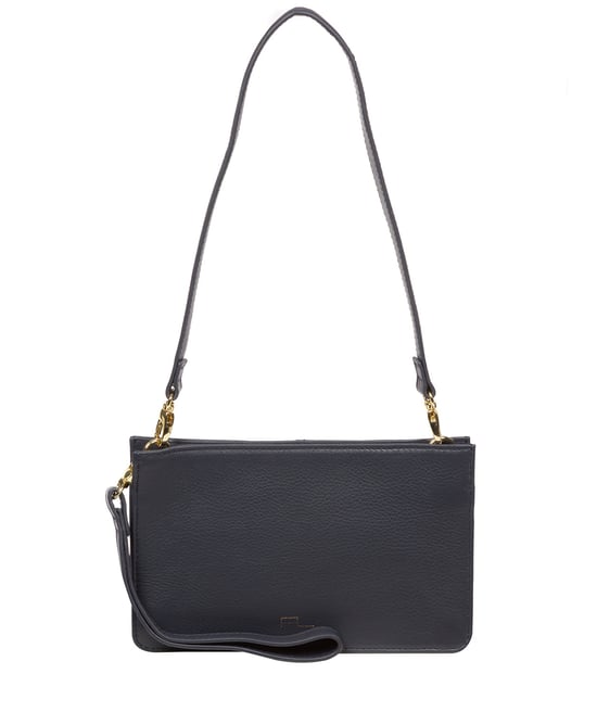 'Layla' Navy Nappa Leather Clutch Phone Bag - Image 2