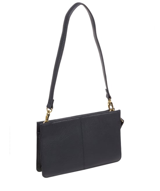'Layla' Navy Nappa Leather Clutch Phone Bag - Image 3