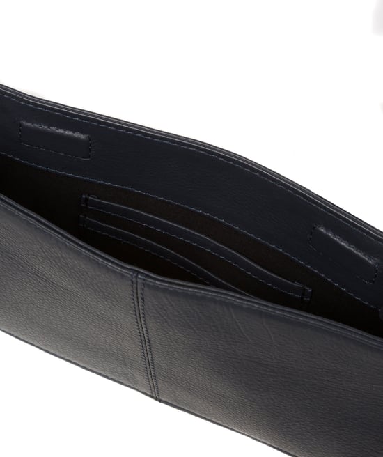 'Layla' Navy Nappa Leather Clutch Phone Bag - Image 5