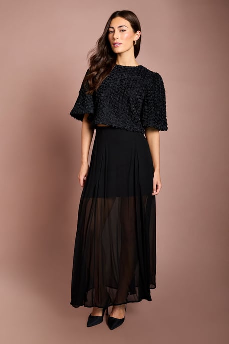 3D Floral Blouse With Organza Tie - Image 4