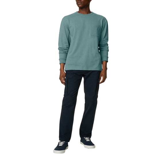 M&S Mens Long Sleeve T Shirt Pure Soft Cotton Crew Neck Oversized Fit Winter Tee - Image 3