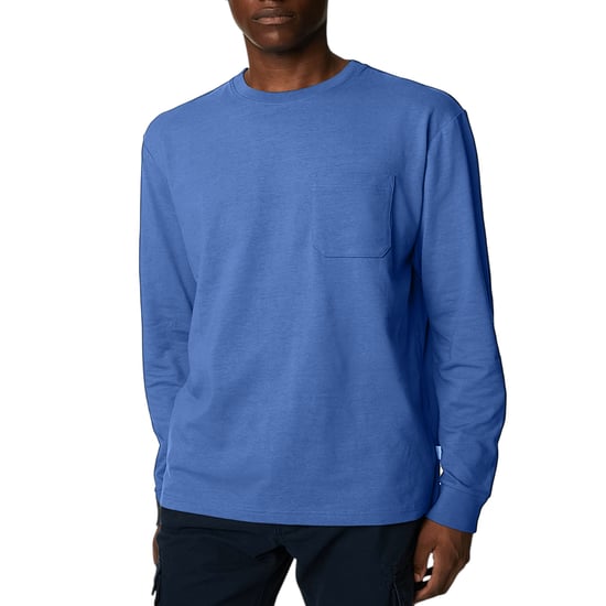 M&S Mens Long Sleeve T Shirt Pure Soft Cotton Crew Neck Oversized Fit Winter Tee - Image 1