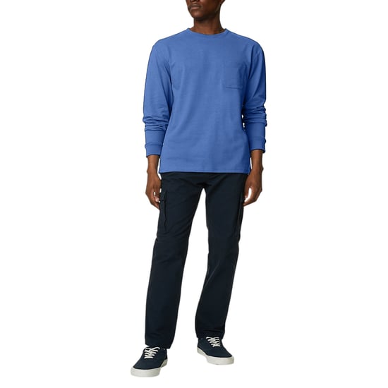 M&S Mens Long Sleeve T Shirt Pure Soft Cotton Crew Neck Oversized Fit Winter Tee - Image 3