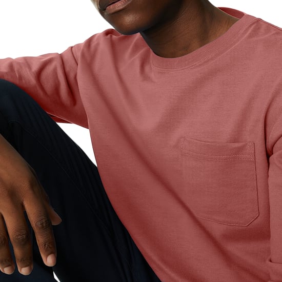 M&S Mens Long Sleeve T Shirt Pure Soft Cotton Crew Neck Oversized Fit Winter Tee - Image 4