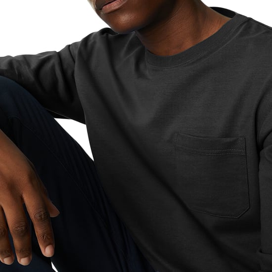 M&S Mens Long Sleeve T Shirt Pure Soft Cotton Crew Neck Oversized Fit Winter Tee - Image 4
