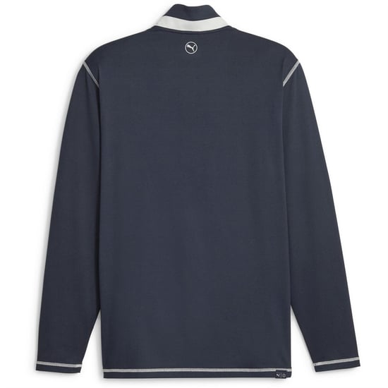 Men's Puma Lightweight Quarter Zip Jumper in Navy/Ash Gray - Image 2