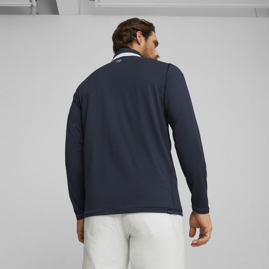 Men's Puma Lightweight Quarter Zip Jumper in Navy/Ash Gray - Image 4