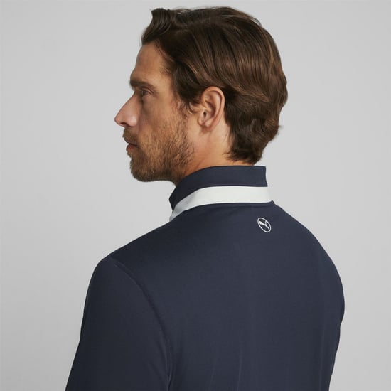 Men's Puma Lightweight Quarter Zip Jumper in Navy/Ash Gray - Image 5