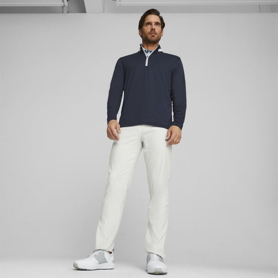 Men's Puma Lightweight Quarter Zip Jumper in Navy/Ash Gray - Image 6