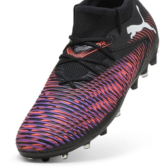 Boys Puma Kids Future 8 Match Mg Firm Ground Football Boots in Black-Wh - Image 6