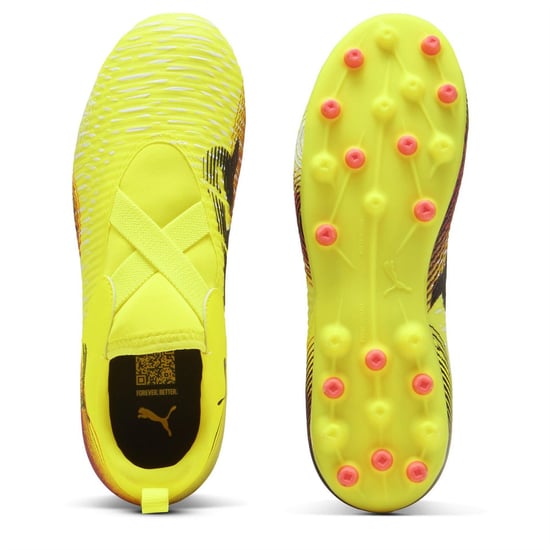 Boys Puma Kids Future 8 Match Firm Ground Football Boots in Yellow Alert - Image 3