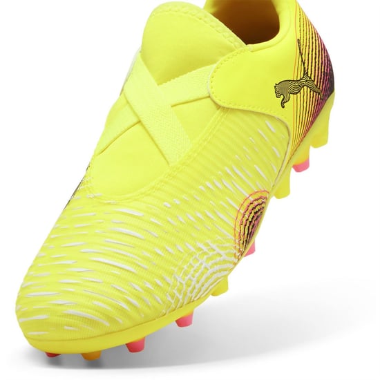 Boys Puma Kids Future 8 Match Firm Ground Football Boots in Yellow Alert - Image 6