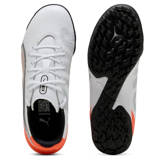 Boys Puma Kids King Match Astro Turf Football Boots in White-Glowing - Image 3