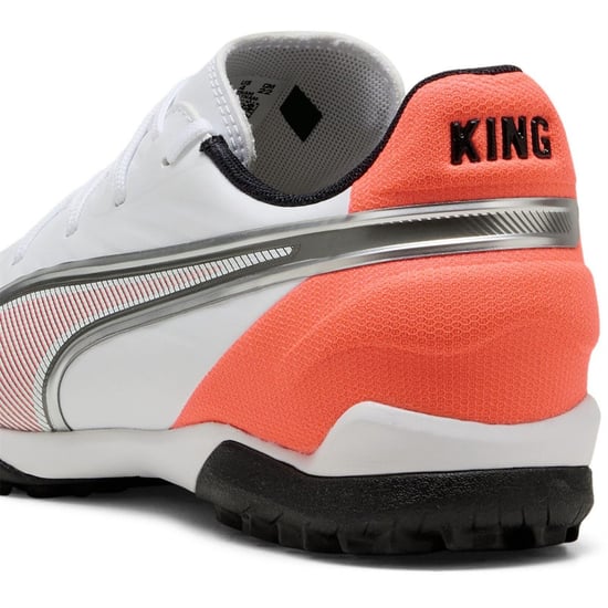 Boys Puma Kids King Match Astro Turf Football Boots in White-Glowing - Image 5