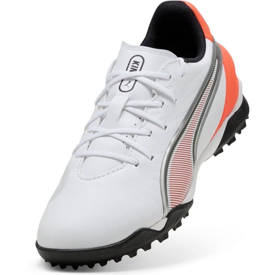 Boys Puma Kids King Match Astro Turf Football Boots in White-Glowing - Image 6