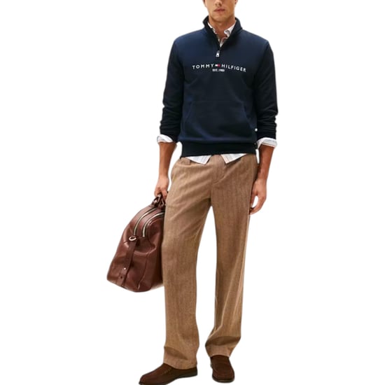 Tommy Hilfiger Mens Sweatshirts Regular Fit Logo Mock Turtleneck Half-Zip Sweats - Image 4