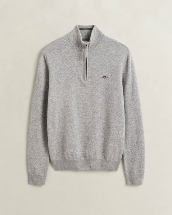 Regular Fit Long Sleeve Logo Detail Jumper in Silver - Image 1