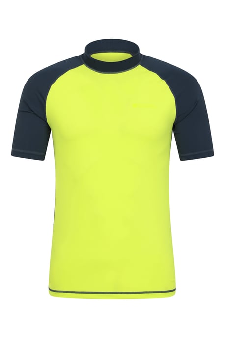 Men's UV Rash Vest Sun Protection Quick Drying Swimwear Stretchy Beach Surf Top Yellow - Image 6