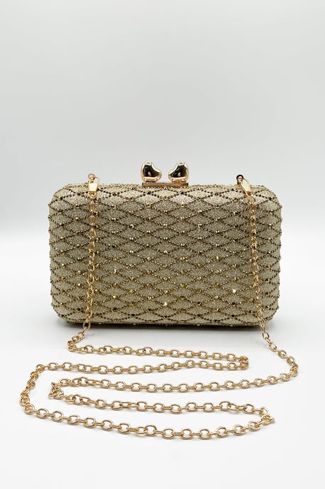 Rhinestone Lattice Clutch Bag - Image 2