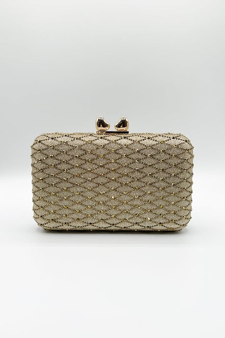 Rhinestone Lattice Clutch Bag - Image 3