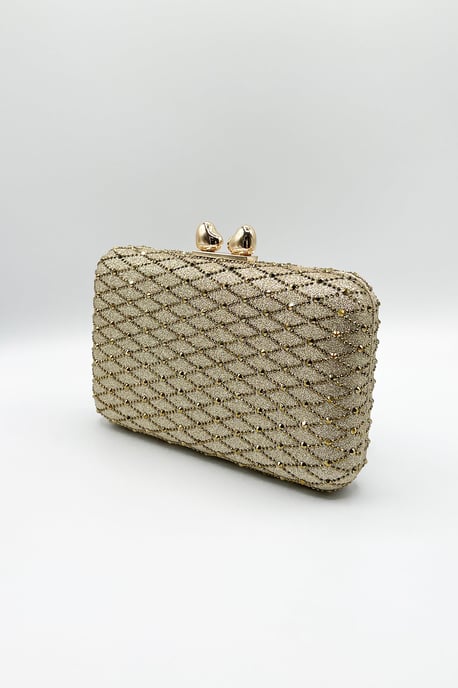 Rhinestone Lattice Clutch Bag - Image 4