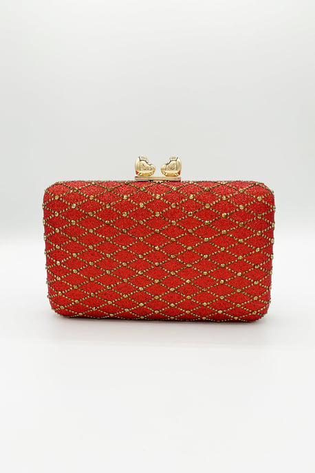Rhinestone Lattice Clutch Bag - Image 5