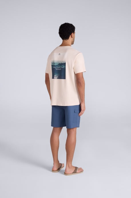 'Chase' Men's Graphic T-Shirt Breathable Summer Casual Tee Cream - Image 4