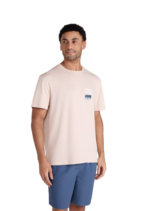 'Chase' Men's Graphic T-Shirt Breathable Summer Casual Tee Cream - Image 5