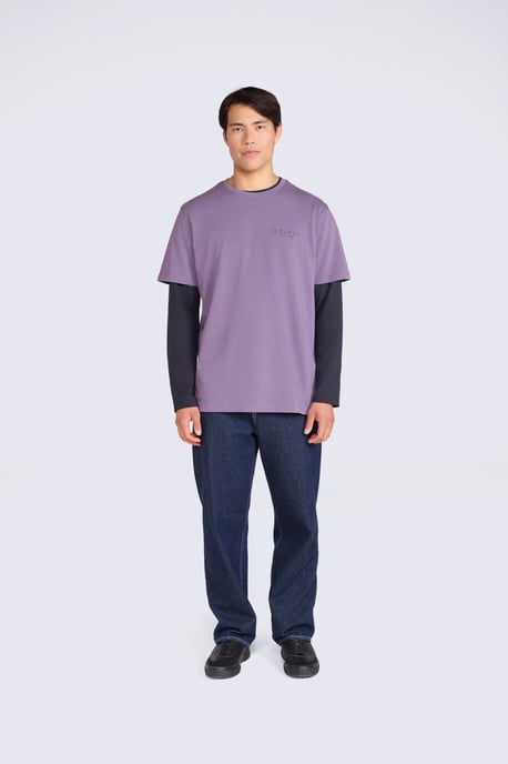 'Chase' Men's T-Shirt Cotton Relaxed Fit Breathable Summer Tee Purple - Image 2