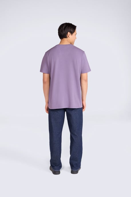 'Chase' Men's T-Shirt Cotton Relaxed Fit Breathable Summer Tee Purple - Image 4