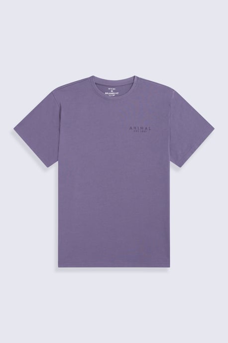 'Chase' Men's T-Shirt Cotton Relaxed Fit Breathable Summer Tee Purple - Image 5