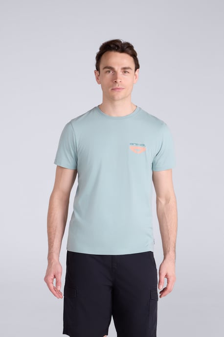 'Jacob' Men's Cotton T-Shirt Comfy Beach Summer Casual Tee Medium Blue - Image 1