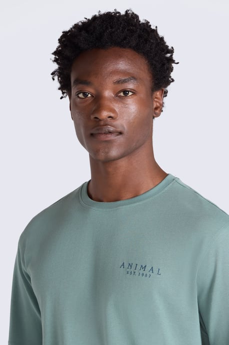 'Chase' Men's T-Shirt Cotton Relaxed Fit Breathable Summer Tee Green - Image 3