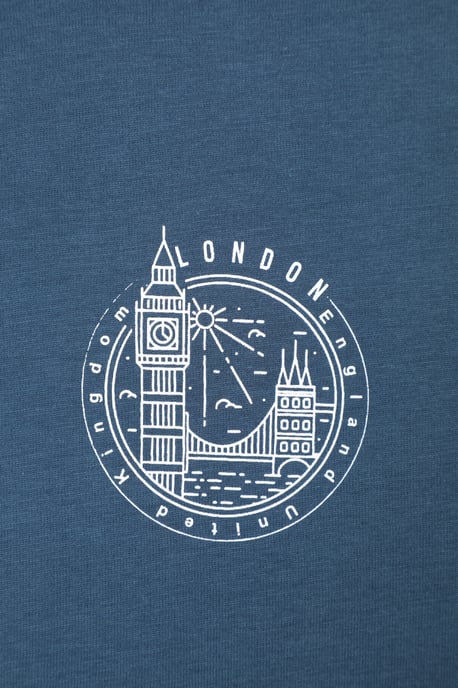 Regional Men's London T-Shirt Cotton Sun Protection Breathable Casual Tee Dark Blue - Image 5