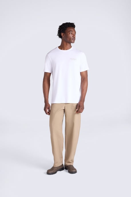 'Chase' Men's T-Shirt Cotton Relaxed Fit Breathable Summer Tee White - Image 2