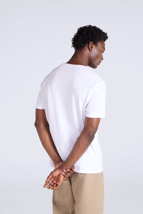 'Chase' Men's T-Shirt Cotton Relaxed Fit Breathable Summer Tee White - Image 4