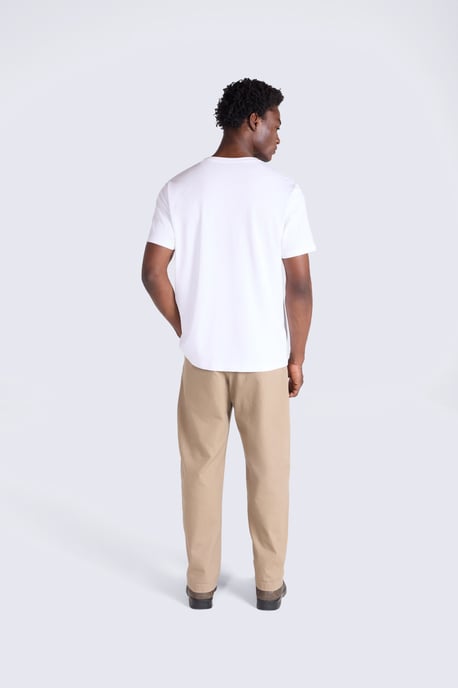 'Chase' Men's T-Shirt Cotton Relaxed Fit Breathable Summer Tee White - Image 5