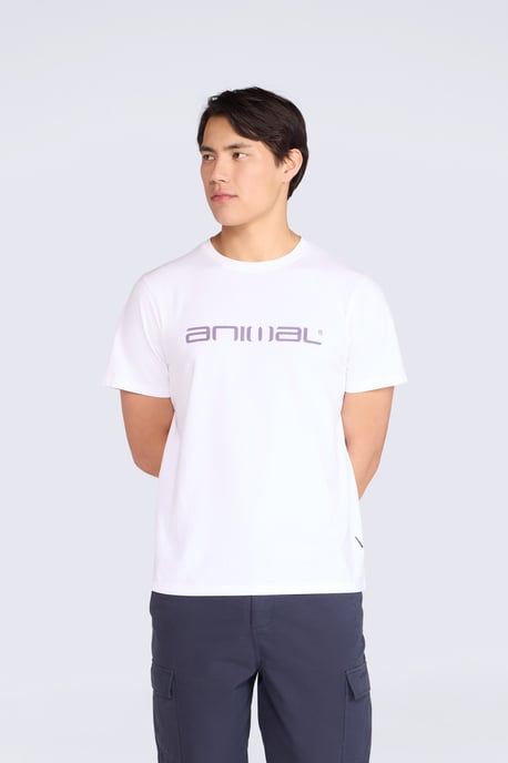 'Classico' Men's Cotton T-Shirt Short Sleeve Breathable Casual Summer Tee Off-White - Image 1