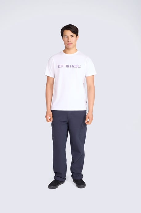 'Classico' Men's Cotton T-Shirt Short Sleeve Breathable Casual Summer Tee Off-White - Image 2