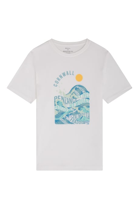 Regional Men's Cornwall T-Shirt Breathable Casual Everyday Tee Cream - Image 1