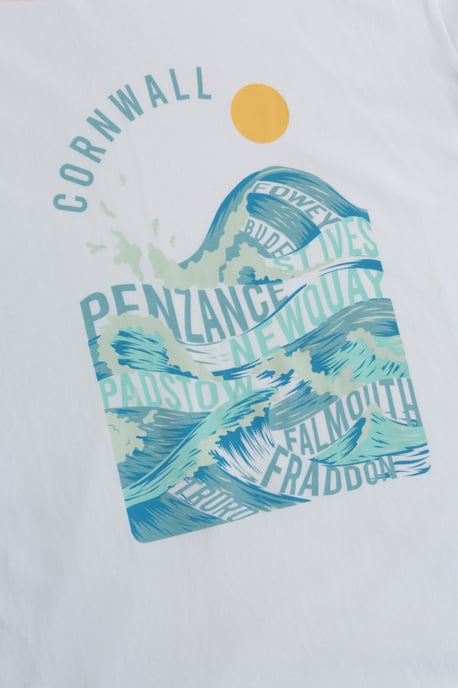 Regional Men's Cornwall T-Shirt Breathable Casual Everyday Tee Cream - Image 3