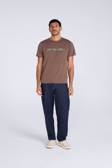 'Classico' Men's Cotton T-Shirt Short Sleeve Breathable Casual Summer Tee Brown - Image 2