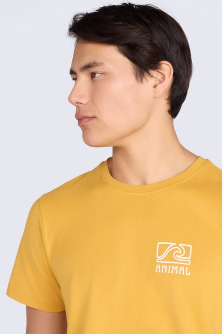 'Jacob' Men's Cotton T-Shirt Comfy Beach Summer Casual Tee Yellow - Image 3