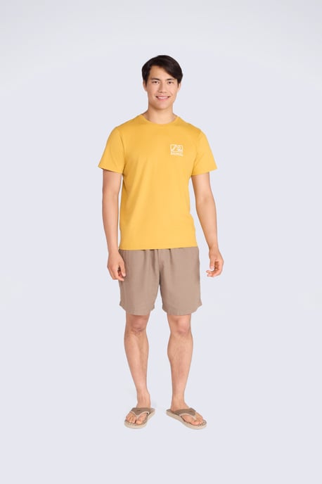 'Jacob' Men's Cotton T-Shirt Comfy Beach Summer Casual Tee Yellow - Image 4