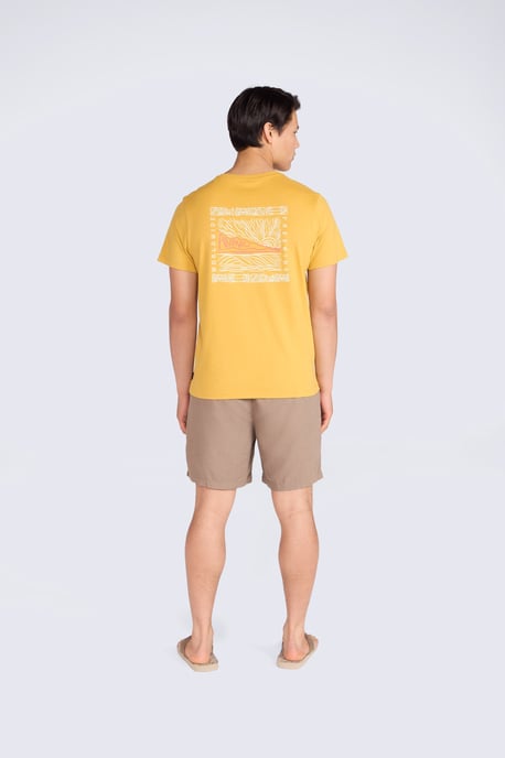 'Jacob' Men's Cotton T-Shirt Comfy Beach Summer Casual Tee Yellow - Image 5
