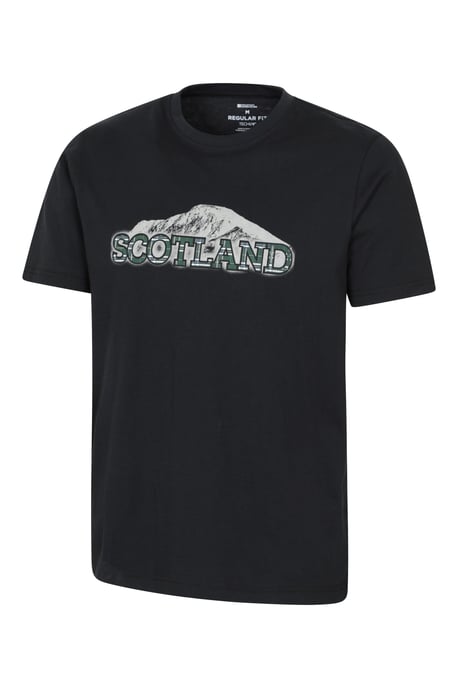 Regional Men's Scotland T-Shirt Cotton Breathable Everyday Casual Printed Tee Black - Image 2