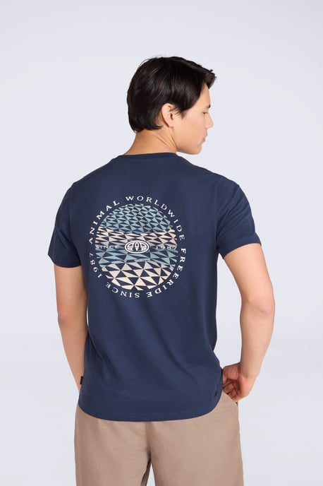 'Jacob' Men's Cotton T-Shirt Comfy Beach Summer Casual Tee Dark Blue - Image 2