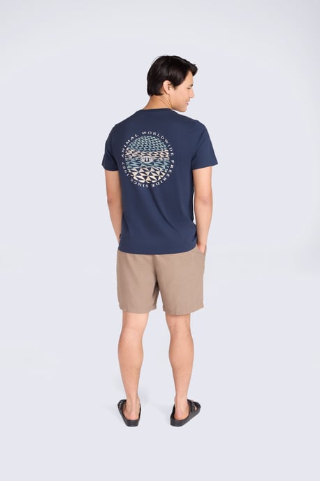 'Jacob' Men's Cotton T-Shirt Comfy Beach Summer Casual Tee Dark Blue - Image 4