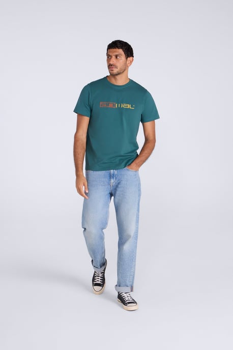 'Classico' Men's Cotton T-Shirt Short Sleeve Breathable Casual Summer Tee Teal - Image 2